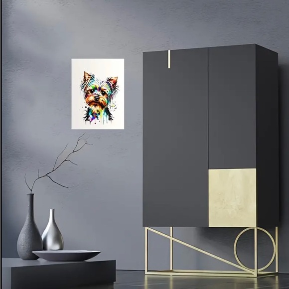 Yorkshire Terrier Art Poster Canvas Painting Frameless - Picture 4 of 7